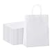 GSSUSA Halulu 25 Pcs 10"x5"x13" Kraft White Paper Handle Shopping Gift Merchandise Carry Retail Bags