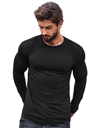 COOFANDY Men 2 Pack Muscle Fitted T Shirt Gym Workout Athletic Long Sleeves Tee