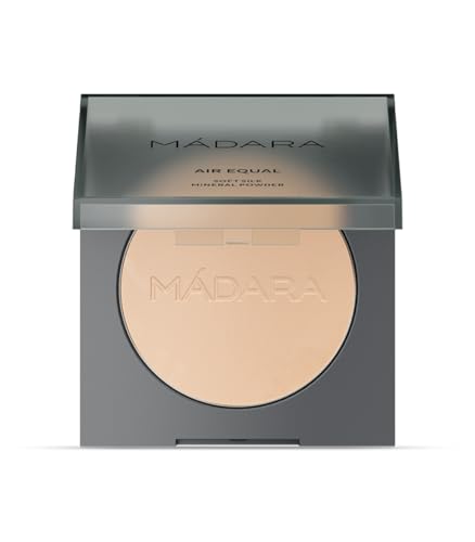 MÁDARA Organic Skincare | AIR EQUAL Polvo Mineral de Seda Suave, #1 FAIR, 9 g – acabado mate, polvo fijador nutritivo de la piel sin talco, dermatológicamente probado, certificado COSMOS Natural