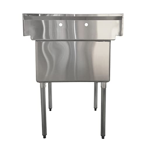 Image of AmGood Stainless Steel Prep & Utility Sink | 304 Stainless Steel | Overall Size: 30 inch x 29.5 inch | Restaurant, Kitchen, Laundry, Garage | NSF (Bowl Size: 24 inch x 24 inch No Faucet)