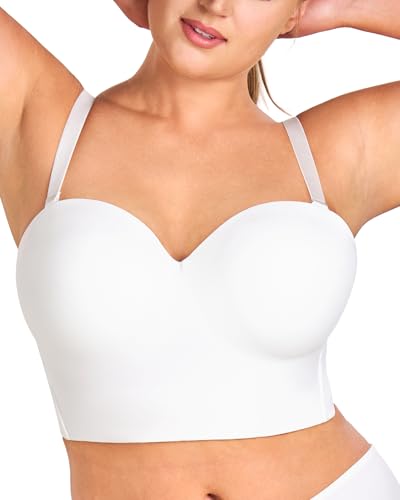Image of HSIA Longline Strapless Bra for Women, Anti-Slip Support Corset for Large Bust Convertible Bustier Bandeau for Big Breasts