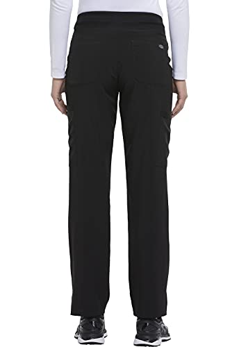 Eds Essentials Scrubs For Women, Yoga-Inspired Pull-On Pant With Four-Way Stretch And Moisture Wicking Dk005, L, Black #TOP4