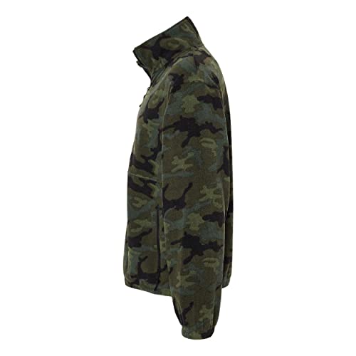 Burnside - Polar Fleece Full-Zip Jacket - 3062 - 2XL - Green Camo3