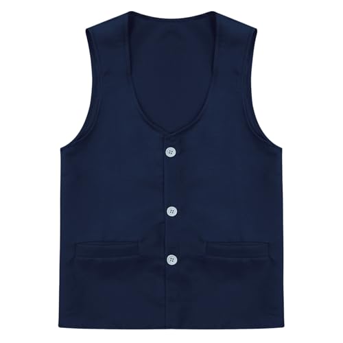 JEYPINMI Toddler Girls Boys Volunteer Activity Waistcoat Solid Color Vest Tops Waiter Workwear4
