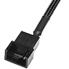 CRJ 5V USB PC Fan Power Adapter Cable - 24-inch (60cm), Black Sleeved - Silent Fan Speed Adapter for 3-Pin & 4-Pin Computer Cooling Fans