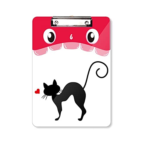 Dossier à tête plate chat en cœur pour organiser vos cours et fiches A4