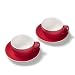 Produktbild Terra Home 2er Milchkaffee-Tassen Set - Rot, 350 ml, Matt, Porzellan, Dickwandig, Spülmaschinenfest, italienisches Design - Kaffee-Tassen Set mit Untertassen