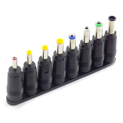 Set di punte per adattatore di alimentazione per laptop, 8 pezzi/10 pezzi, testa dritta/piegatura per compatibilità con dispositivi multipli, nero