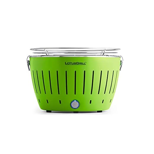 LotusGrill G-GR-34P Barbecue con batterie e Cavo di Alimentazione USB, Verde (Verde Limone)