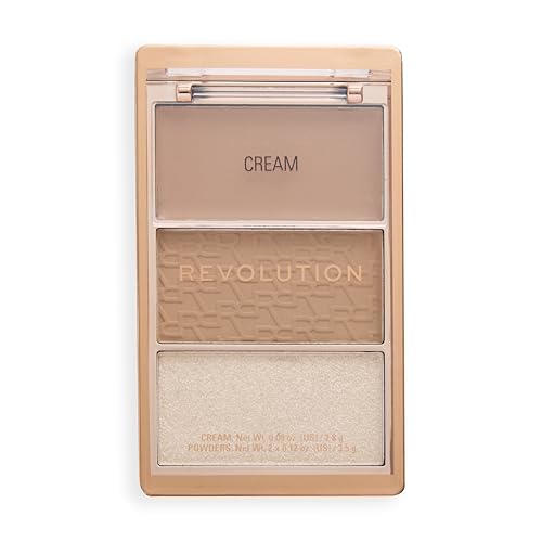 Revolution The Bronze Icon, Highly Pigmented Bronzer Makeup Palette, Infused with Hyaluronic Acid for Glowing, Hydrated Skin, Divine Fair, 10g