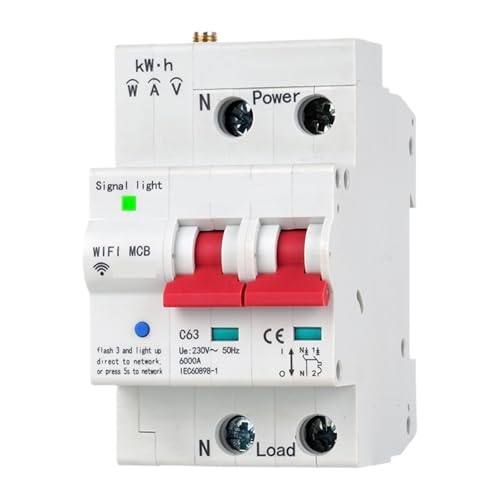 Disjoncteur 2P EWelink connecté avec compteur d'énergie WiFi et télécommande smartphone