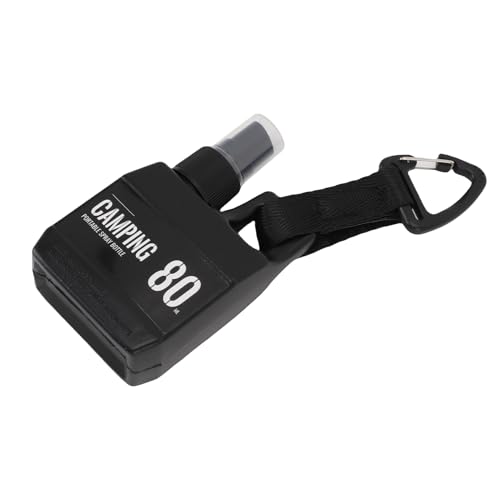 Fabater Pusta Mini Butelka ze Spryskiwaczem o Pojemności 80 Ml, Przenośna, Podróżna na Zewnątrz Plastikowa Wisząca Klamra (BLACK)