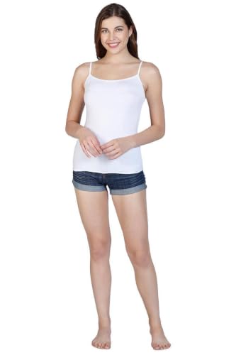 Image of Amante White Women Spaghetti Strap Modal Camisole