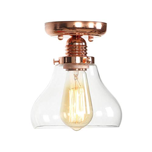 Techos de cristal rosa de alta calidad y diseño industrial led E27 para dormitorio