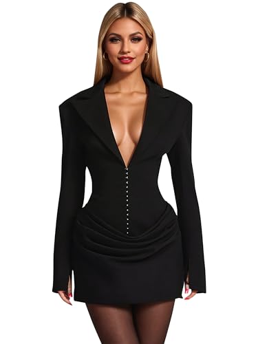 Image of Figdaw Sparkling Rhinestone Bodycon Dress for Women Special Occasions,Night Out