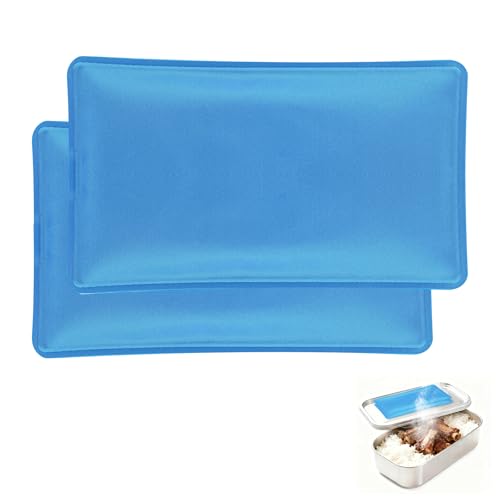 Piszvbej 2 PCS Hot Pack for Lunch Box, Portable Warm Packs for Lunch Boxes, Reusable Hot Packs for Food, Microwavable Heat Pack to Keep Food Warm, Perfect for Camping, Travel and Office (Blue)