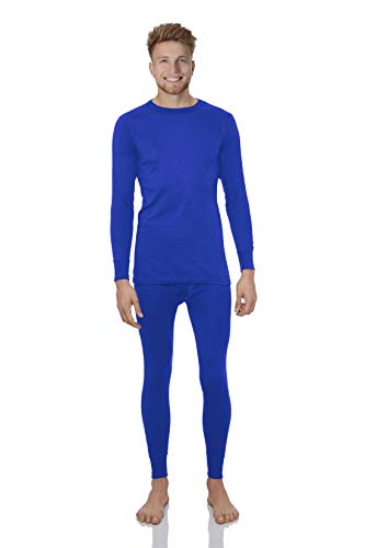 Rocky Thermal Underwear for Men Lightweight Cotton Knit Thermals Men's Base Layer Long John Set (Royal Blue - Lightweight (Cotton) - Large)