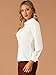 Allegra K Women's Peter Pan Collar Blouse Business Casual Long Sleeve Button Down Work Shirt Large Cream White