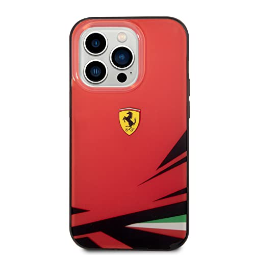 Image of CG MOBILE Ferrari PC /TPU Case With Double Layer Print Compatible with iPhone 14 Pro Max (Red)