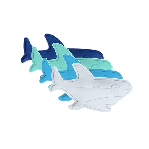 Image of Simple Modern Character Shaped Ice Pack for Lunch Box | Slim, Reusable, Freezer Safe Icepack for Kids Bento Box, Lunch Bags, or Lunchbox | 4 Pack | Shark