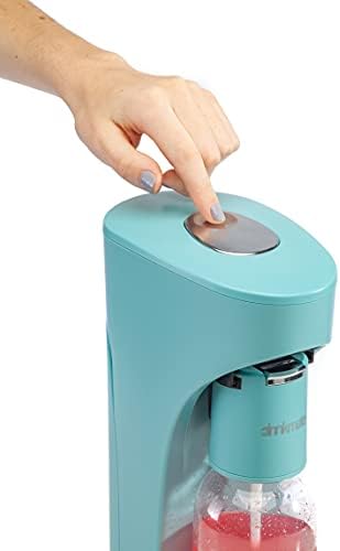 DrinkMate OmniFizz Sparkling Water and Soda Maker, Carbonates Any Drink Includes 1L Re-usable BPA-Free Carbonating Bottle, Two 60L CO2 Cylinders and Patented Fizz Infuser (Arctic Blue)