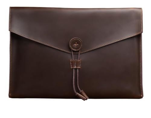 EMZCIEYDK(売店) PUレザー 書類ホルダー A4 ファイルオーガナイザー ビジネスブリーフケース マルチカラー 34x24x2.5cm(Coffee)