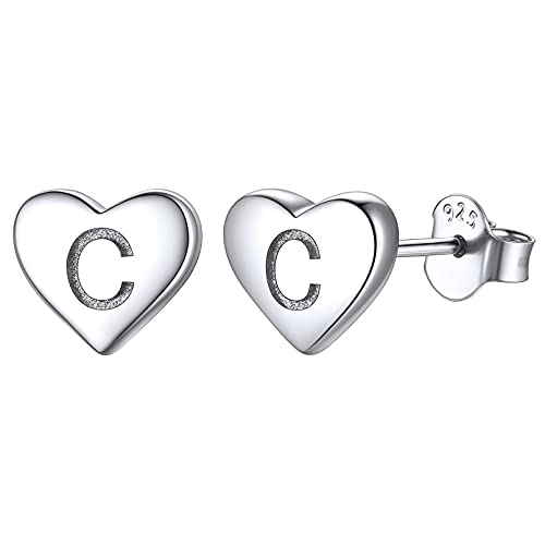 Boucles d'oreilles initiale cœur argent pour tenue quotidienne