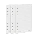 A6 Nachfüllblätter Liniert 135 Blatt - 100g/m² Papier für 6-Ring Ringbuch, 171x94mm - Kraftpapier Ordner Zubehör, Notizbuch Nachfüllblätter, Bürozubehör Schreiblöschpapier