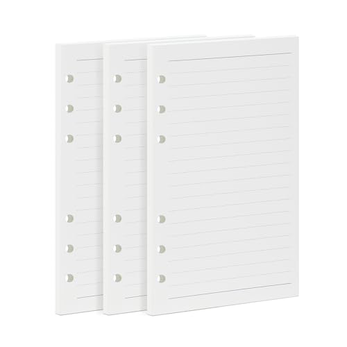 A6 Nachfüllblätter Liniert 135 Blatt - 100g/m² Papier für 6-Ring Ringbuch, 171x94mm - Kraftpapier Ordner Zubehör, Notizbuch Nachfüllblätter, Bürozubehör Schreiblöschpapier