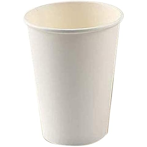 GreenFeel 100 x 7oz/198ml Single Wall White Paper Cups for Hot Drinks, Disposable Coffee Cups, Premium Disposable Coffee/Tea Cups, Hot Beverage Cups with PLA Lamination, Vending Cups, Recyclable Cover