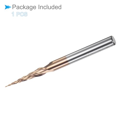Image of Tapered Ball Nose End Mill, 0.25mm Radius 6mm Shank 10.3 Degree Angle, TiSiN Coated Micro-Grain Carbide 2 Flutes Milling Cutter - (Applications: for Stainless Steel Hardened Steel)