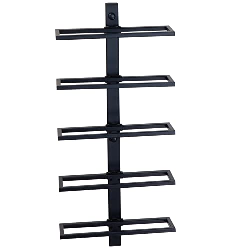 Farmhouse Vertical Wall Mounted Wine Rack, Industrial Metal Wine Holder Rack, Hanging Display Shelf For 5 Wine Bottles, Modern Black Wall Mount Wine Holder For Home Kitchen Living Room Cafe Bar Decor #TOP1