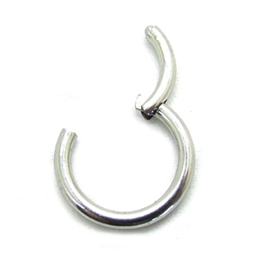 NewkeepsR 12G 14mm Large Gauge 316L Surgical Steel Septum Hinged Clicker Segment Orbital Conch Rings