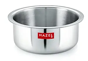 HAZEL Triply Stainless Steel Cookware| Stainless Steel Patila Utensils Set for Kitchen, 1000 ml | Induction Bottom Triply Tope| Stainless Steel Container for Kitchen
