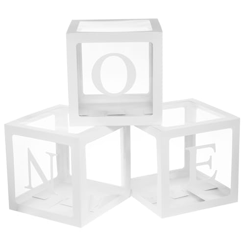 KONTONTY Juego de Cajas de Globos con Letras de Papel para Decoraciones de Cumpleaños Y Baby Shower Cajas de Globos para Fiestas