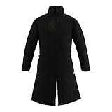 Medieval Thick Padded Full Sleeves Gambeson Coat Aketon Jacket Armor, Black Cotton Fabric - Large