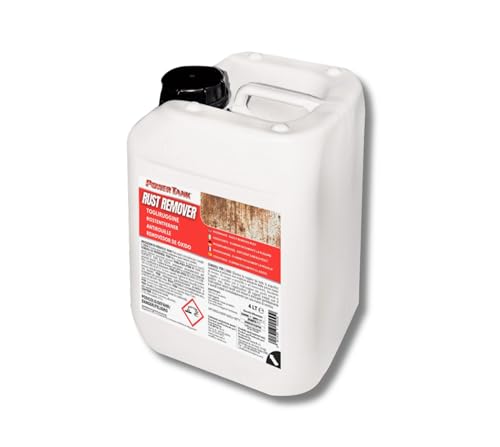 Lux Metal - Rostentferner 4 Liter mit Phosphatierungssäure, Zunderentferner, Rostentferner auf Metall, Auto, Motorrad, Geländer, Tore, Karosserie, Tank, Stahl, Messing, Bronze, Kupfer, Stahllegierung