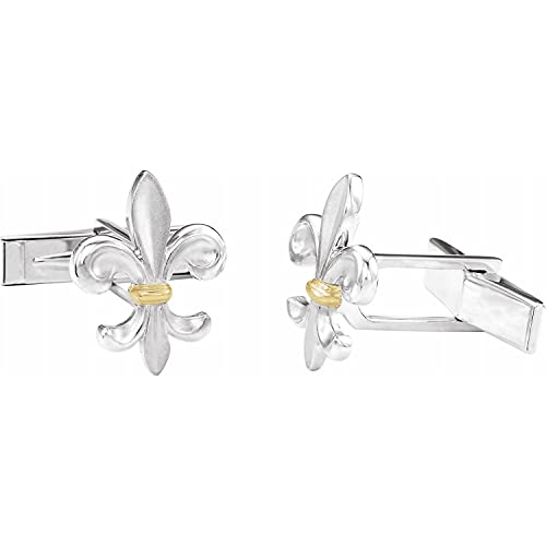 Gemelos de plata 925 estilo Fleur-de-lis para hombre miniatura 2