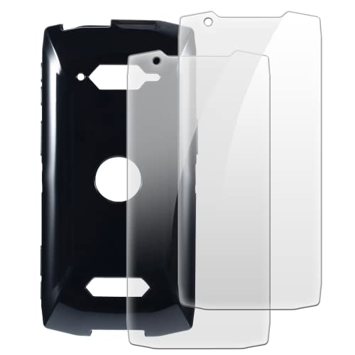 Lot de 2 Verres Trempés + Coque TPU Compatible avec Crosscall Core-M5, Ensemble Antichoc avec Protection d'Écran et Étui Souple (Noir)