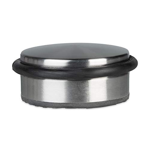 Preisvergleich Produktbild Relaxdays Türstopper 1,2 kg schwer flach Edelstahl Look