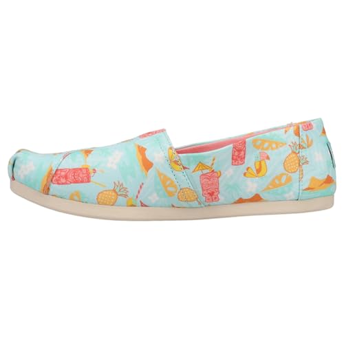 TOMS Womens Alpargata Tropical Graphic Slip On Flats Casual - Blue3