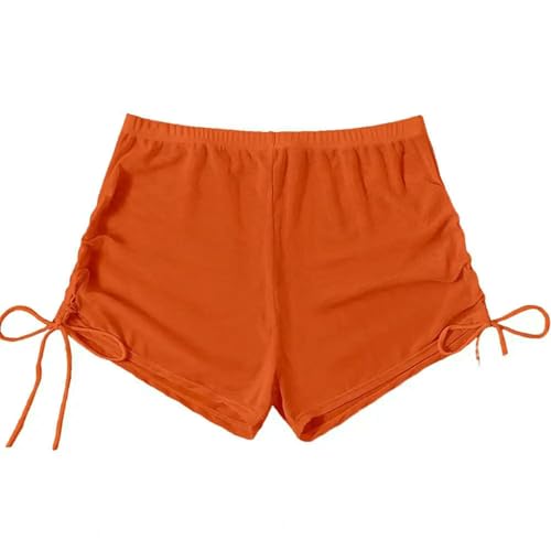 ZERAOKE Women's Sexy High Waist Light Beach Clear Mesh Swim Shorts Fashion Quick-Dry Bikini Shorts-Orange-XL