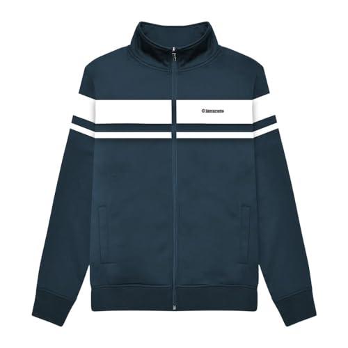 Image of Lambretta Mens Championship Track Jacket Harrington Jacket - Navy/White - XL
