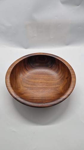 Dark Wood Decorative Wooden Serving Bowl, Natural Wood (9 Inch)