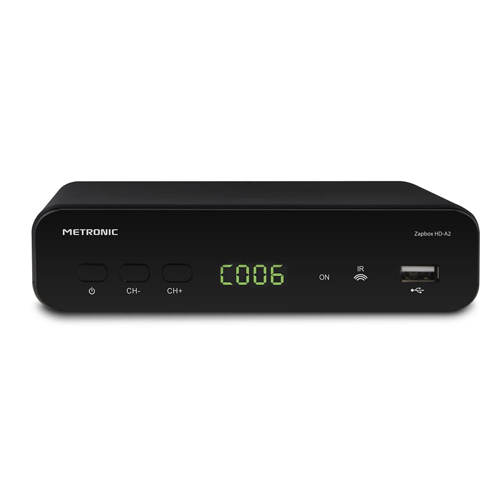 Metronic Décodeur TNT HD pour TV - HDMI, Péritel Démodulateur, Récepteur, Adaptateur, Tuner pour Antenne TNT - Enregistreur Via USB - 441658