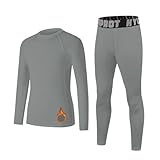 HYCOPROT Ropa Interior Térmica para Niños Deportes Conjunto Térmicos Ropa Interior Camiseta de Compresión de Esquí para Niñas Funcional Transpirable Ropa Interior para Invierno Deportiva Cálida