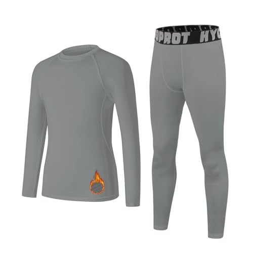 HYCOPROT Ropa Interior Térmica para Niños Deportes Conjunto Térmicos Ropa Interior Camiseta de Compresión de Esquí para Niñas Funcional Transpirable Ropa Interior para Invierno Deportiva Cálida