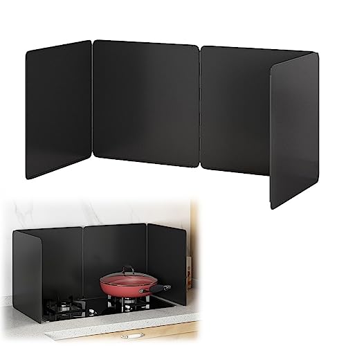 Protector contra salpicaduras de aceite de acero antiadherente y plegable para cocina 4