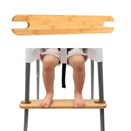 PandaEar High Chair Footrest for IKEA Antilop, Adjustable Height Natural Bamboo Wooden Footrest with Rounded Corners, Baby High Chair Accessories