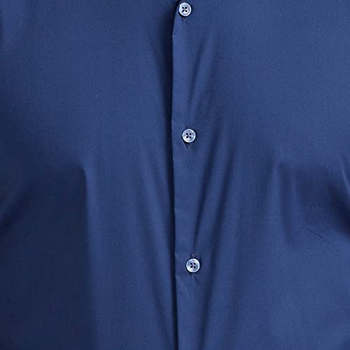 Image of Park Avenue Men's Cotton Blend Solid Pattern Slim Fit Regular Collar Full Sleeve Formal Shirt